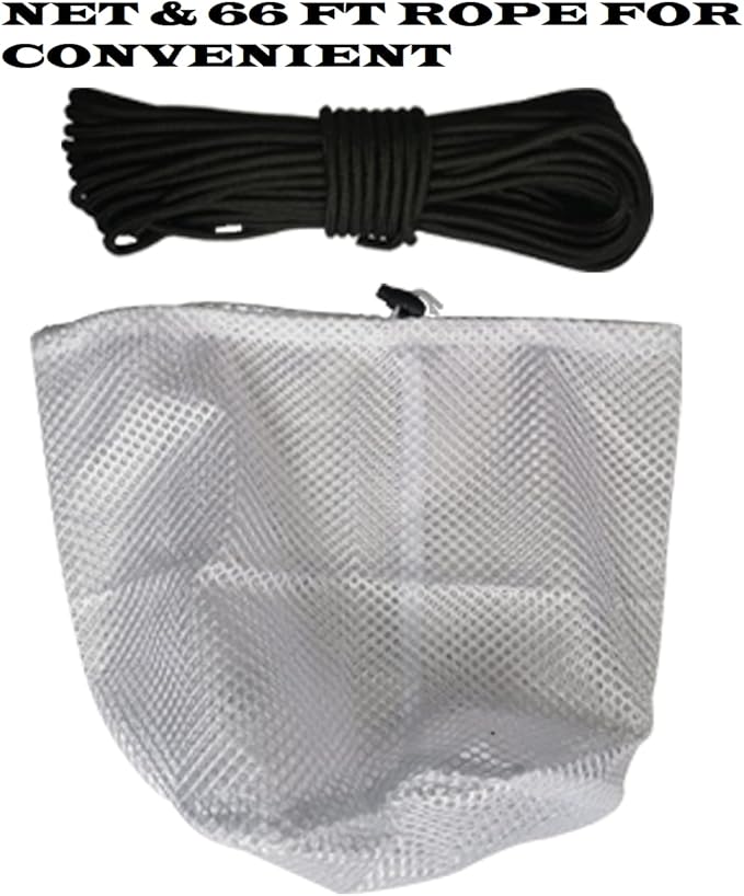 Shengyi Pond Rake - Steel Blades 16-32 inch Aquatic Weed Removal Tool, Double Sided Lake Weed Cutter with 66ft Rope