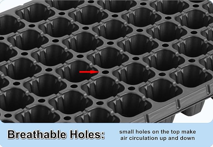 200 Cell Plug Tray, 10pcs-Pack Thick Durable Seed Starter Flats Vegetable Fruit Seeds Seedling Plastic Plug Farmer Nursery Trays Propagation