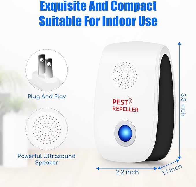 2025 Upgraded Ultrasonic Pest Repeller 8 Packs, Mouse Repellent Indoor Rodent Repellent Ultrasonic Plug in Pest Control for Roach,Mouse,Bugs,Mosquito,Mice,Spider,Ant, Rat Deterrent for House