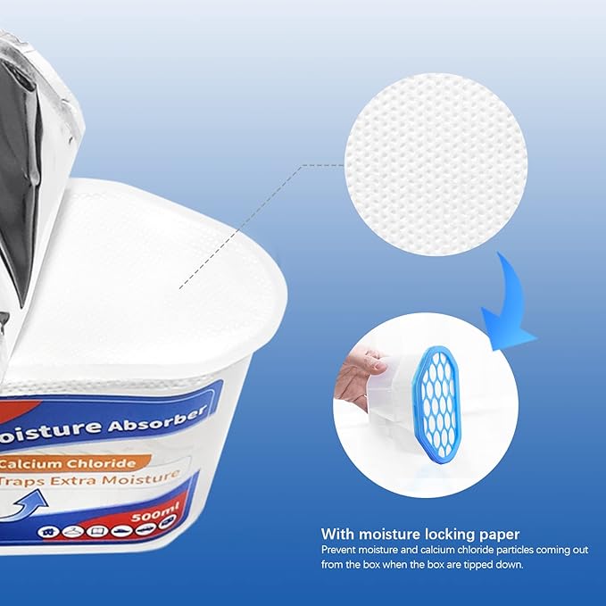 Vacplus Moisture Absorbers 16 Pack, 10.5 Oz, Humidity Absorber Boxes Attracts Extra Moisture from Your Bathroom, Closet, Kitchen, Dehumidifier for Closet (Fragrance Free), Blue