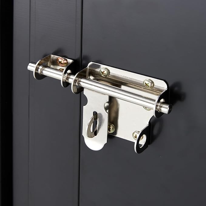 3x3 FT Outdoor Storage Shed, Metal Steel Garden Shed with Single Lockable Door, Small Shed Outdoor Steel Utility Tool Shed, Storage House Waterproof for Backyard Patio, Garden, Lawn(Dark Gray)