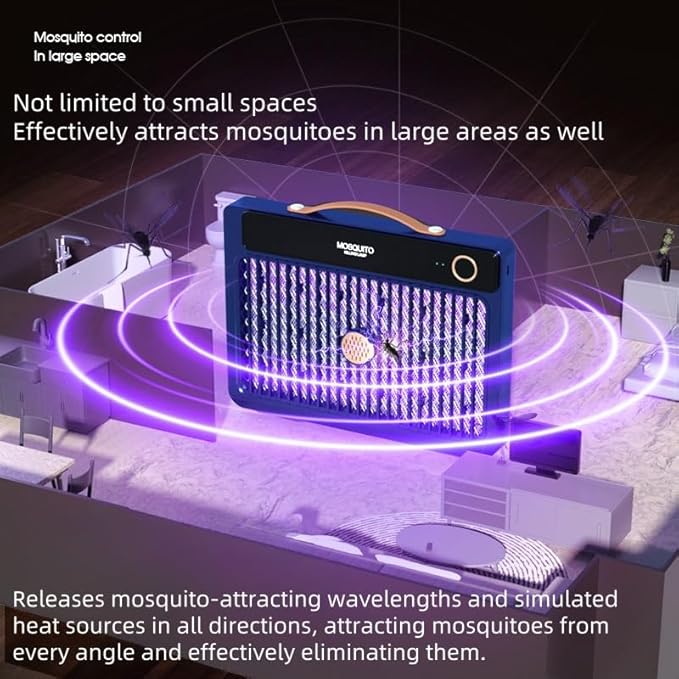 Portable Mosquito Killer Lamp with 4000mAh Rechargeable Battery, Indoor and Outdoor Use, Silent Bug Zapper, Cordless Electric Mosquito Trap for Camping, Home, and Travel (Pearl White)