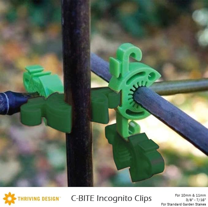 Plant Support Clips for Trellis, Garden Stakes, Wire Fence, Climbing Plants, Indoor Gardening, Hydroponics Systems, and Vines | Durable Gardening Clips (Incognito Green - 100 Pack)