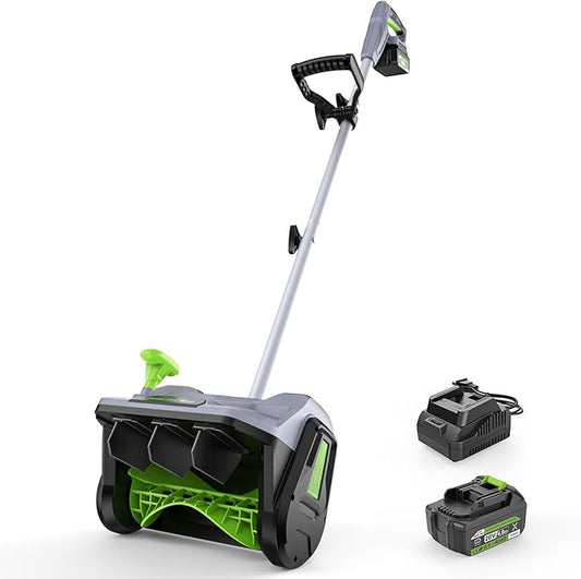 Cordless Snow Shovel, 13" Electric Snow Blower 20V, 4 Ah Battery 300lb/min Snow Removal, 19FT Throw Distance, Lightweight 12lb for Driveway/Steps/Patio/Sidewalk