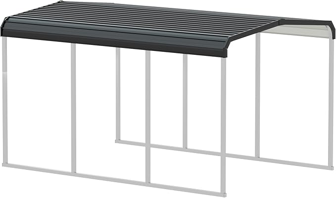 Xilingol Metal Carport, Heavy Duty Carport Canopy with Galvanized Steel Frame and Roof, Outdoor Storage Shed, Car Tent Garage Shelter for Pickup, Truck, Boat and Tractor, Grey (10x15 FT)