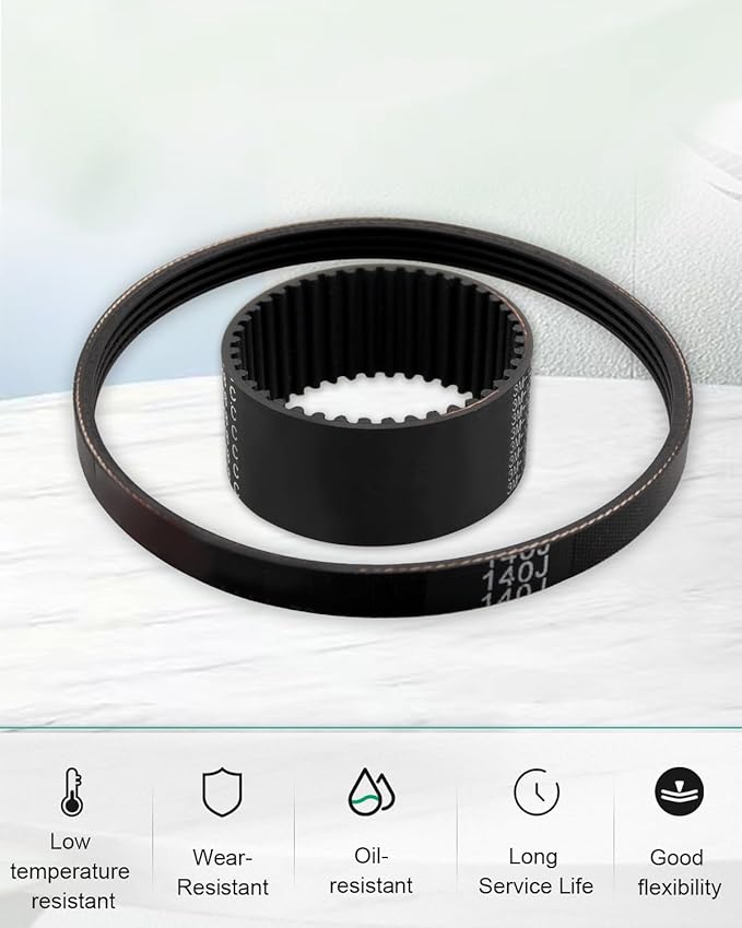 Drive Belt Kit Fit for Earthwise Electric Snow Shovel SN70016 SN74014 Snow Shovel Drive Belt Kit Includes Large Auger Belt and Small Motor Toothed Drive Belt