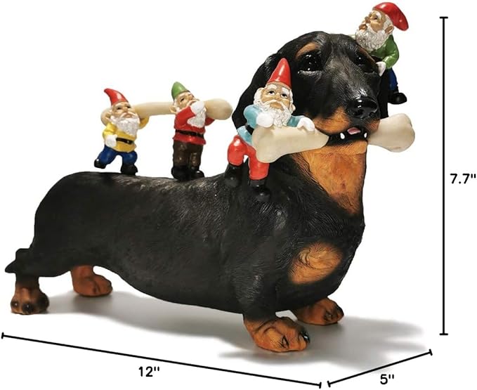 Sunthus Dachshund Garden Gnomes Statues Outdoor Funny Decorations Yard Weiner Decor