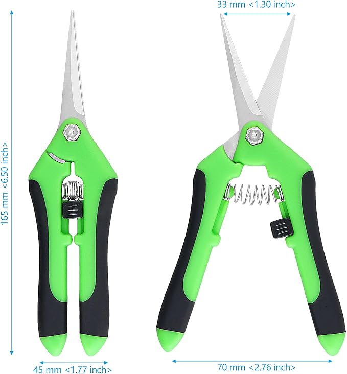 15 PCS 6.5 inch Garden Pruning Shears, Gardening Hand Pruners with Straight Stainless Steel Precision Blades, Pruning Shears Bud Trimming Scissors for Flowers Branches Precise Cuts