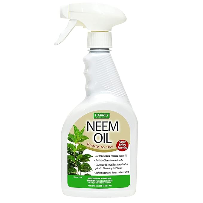 HARRIS Neem Oil Spray for Indoor and Outdoor Plants, Cold Pressed Ready to Use, 20oz