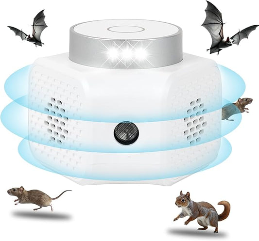Ultrasonic Pest Repeller Plug in – White 4 Modes Rodent Repellent for Mice, Rats, Squirrels, Bats, Indoor Mouse Deterrent Device for Home, Garage, Attic, Basement, RV