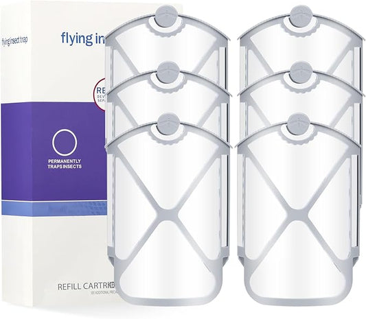 Flying Insect Trap Refills & 6 Cartridges, Compatible with ZEVOM364A Refill (6 Cartridges)
