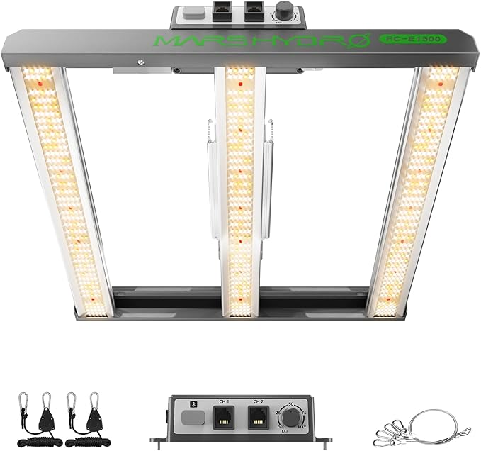 2025 MARS HYDRO FC-E1500 150Watt LED Grow Light 2.5x2.5ft Full Spectrum Grow Light Bar Plant Growing Light Remote Control Dimmable Grow Lamp Daisy Chain, Achieve 2.8 umol/J for Indoor Plants
