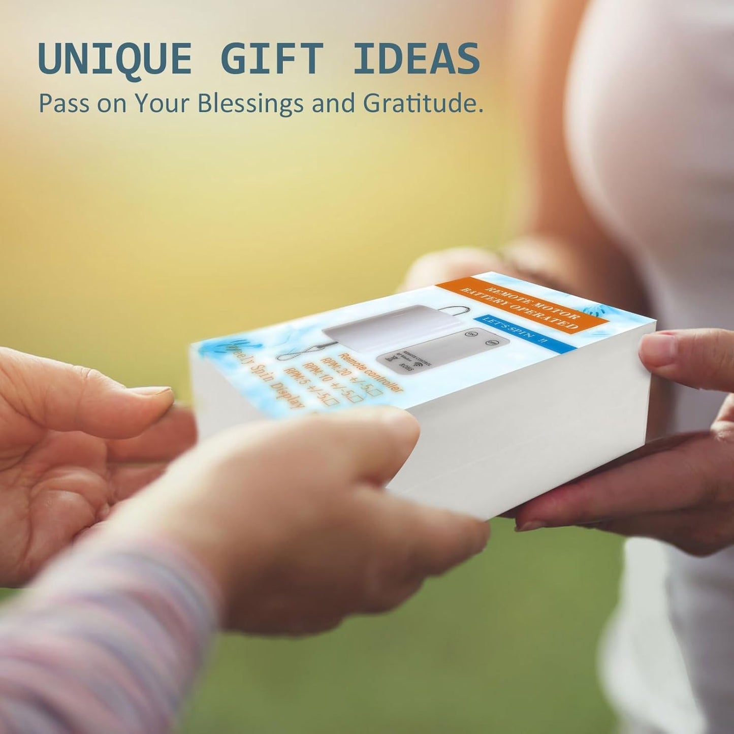 Wind Spinner Motor with Remote Controller,Mobile Battery Operated Motor Hanging Display Motor for Hanging Christmas Ornament Rotating Mirror Ball Baby Crib Wind Chimes Spiral -10 RPM