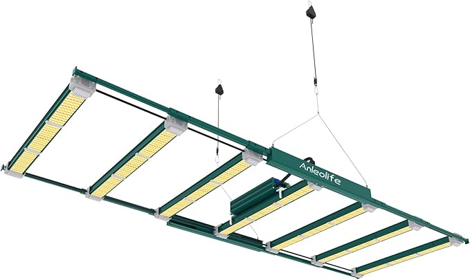A ANLEOLIFE Stretchable LED Grow Lights with LM301H EVO Diodes 400W Full Spectrum Dimmable 3x5ft Coverage Bar Style Growing Lamp for Indoor/Tent Plants
