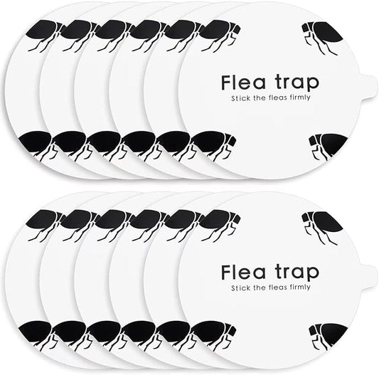 Flea Trap Refill Discs Sticky Trap- Glue Board Refills 12 Packs- 7.1 Inch Natural Glue Discs Refills Board Replacement Pads- Fits Most of Flea Traps
