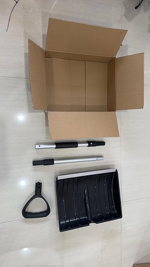 OCGIG Snow Shovel for Driveway Car Garage Home Snow Removal, Heavy Duty 48inch Long Large Capacity Portable Folding Snow Shovel with D-Grip Handle Aluminum Strip for Garden Car Camping Outdoor