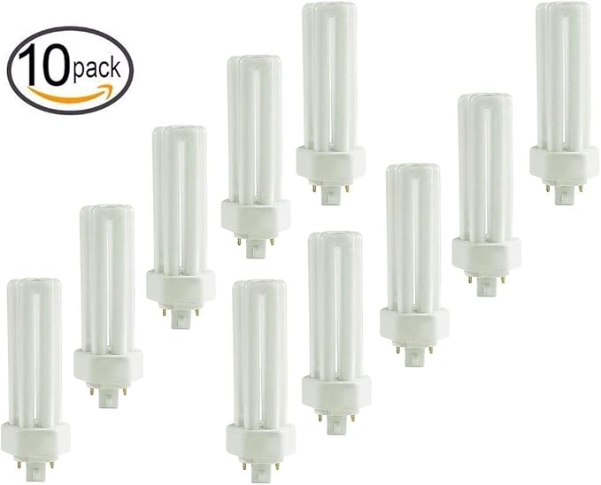 Circle (10 Pack) PLT-26W 865, 4 Pin GX24q-3, 26 Watt Triple Tube Compact Fluorescent Light Bulb