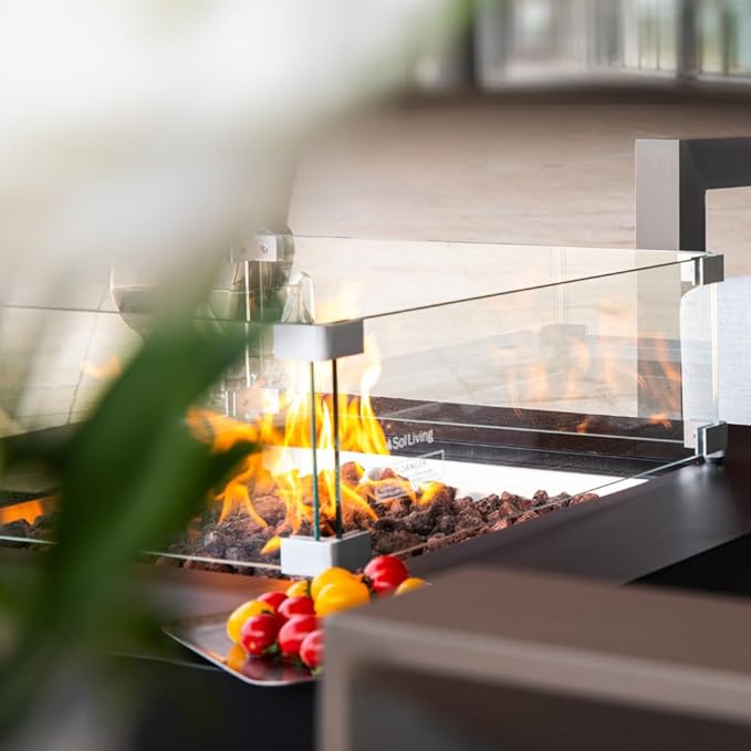 Ashton 36” Propane Fire Pit Smokeless Firepit Converts to Outdoor Gas Fire Pit for Outside Patio Firepit Table Includes Windscreen Rain & Tank Cover Lava Rocks Lid CSA Certified