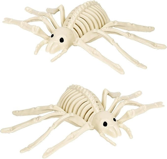 2 Pack Spider Skeleton Halloween Decor Sculpture Scary Centrepiece Animal Skeleton Spider Bone for Indoor Outdoor Spooky Scene Garden Haunted House Props