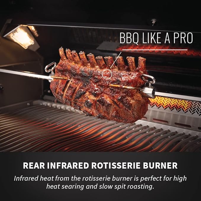 Napoleon PRO665RSIBPSS-3 Prestige PRO 665 RSIB Propane Gas Grill, sq.in. + Infrared Side and Rear Burners, Stainless Steel