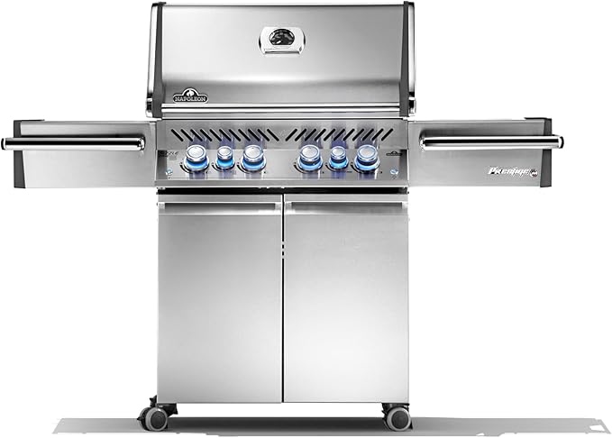 Napoleon PRO500RSIBPSS-3 Prestige PRO BBQ Propane Gas Grill, 500 sq.in. + Infrared Side and Rear Burners, Stainless Steel
