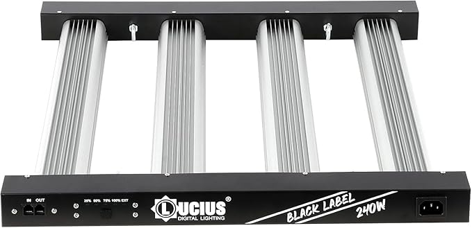 Lucius 240W LED Grow Light with LM281B Diodes, 2.9 µmol/J High Efficiency, Dimmable 4-Bar Light with 1200 Diodes, Full Spectrum Plant Grow Lamp for Indoor Plants, Seeding, Veg, Bloom, 120/240/277V