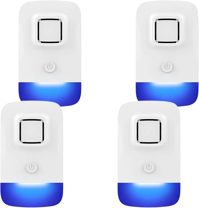 Ultrasonic Pest Control Repeller Plug in, Electronic Rodent Repellent for Indoor Home, Mosquito Repellent, Cockroach Killer, Spider Repellent (4 Pack)
