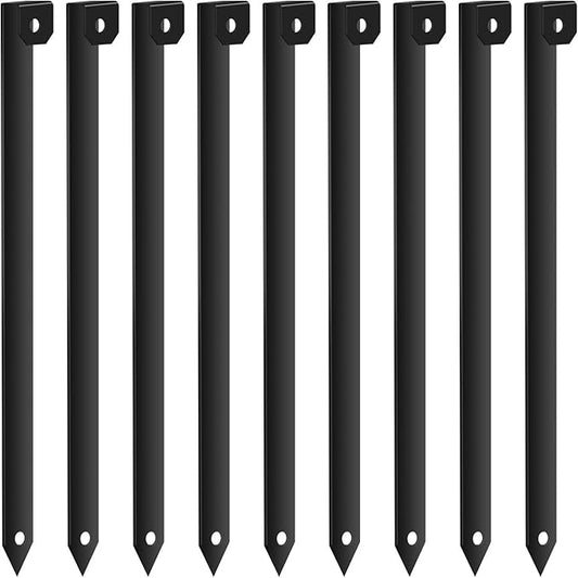 30Pcs Metal Landscape Edging Stakes,10-Inch Heavy Duty Galvanized Steel Lawn Edging Spikes,Anti-Rust Garden Stakes for Securing Plastic, Metal & Rubber Landscape Borders