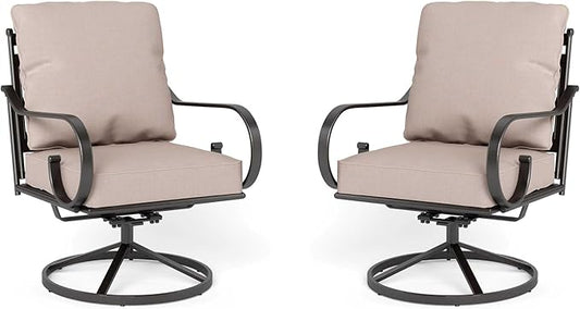 Sophia & William Extra Large & High Back Patio Furniture Set Metal Modern Outdoor Conversation Sets with Swivel Chairs