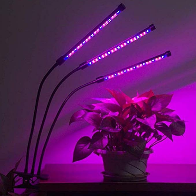 60W Led Plant Grow Lights for Indoor Plants, LED Grow Lamp Bulbs Plant Lights Full Spectrum with Adjustable Neck, Auto ON Off with 3/9/12H Timer Clip-On Desk Grow Lamp for Veg/Flowers