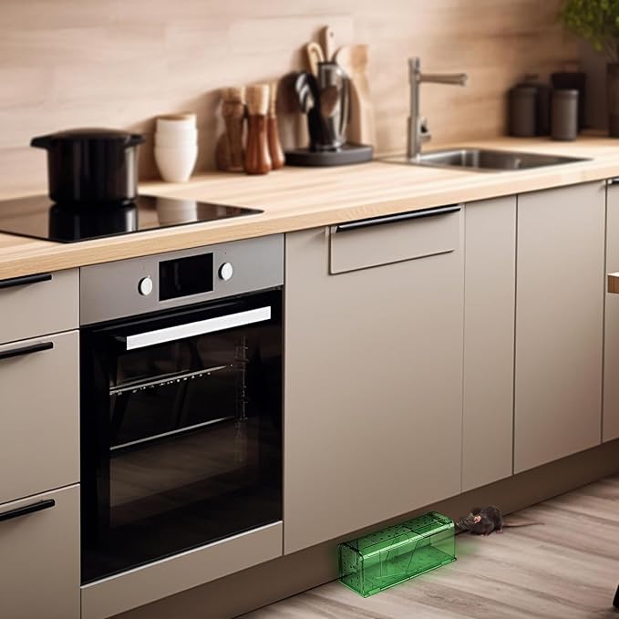 Humane Mouse Trap Pack of 2 - No Kill - Live Mouse Traps Indoor for Home Use - Reusable Rodent Traps for House Indoor, Safe & Effective Rat Trap Outdoor - Humane Mice Control with Cleaning Brush