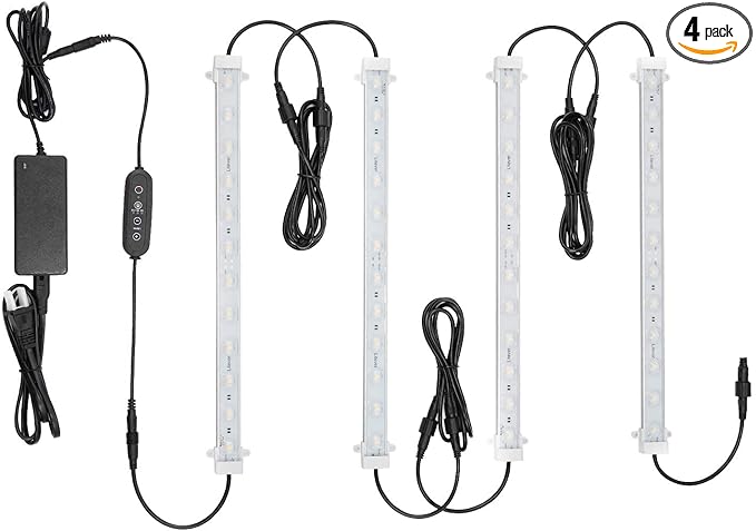 Litever Grow LED Light Strip Kits for Plants, 45W, Full Spectrum White Grow Lights, Easy Installation. Good for Indoor Plant Grow Shelf, Greenhouse, Grow Cabinets