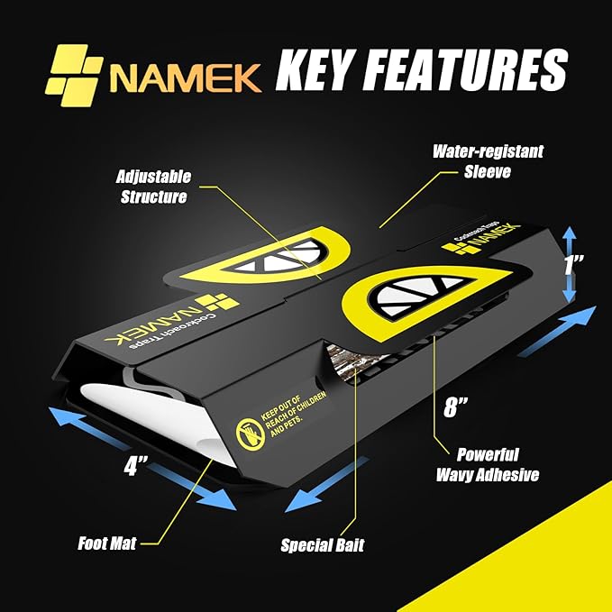 20-Pack Indoor Adhesive Cockroach Traps - Cockroach Glue Traps for Cockroachs Catchers - Long Lasting and Non-Toxic, Suitable for Children and Pets - Trap Pests