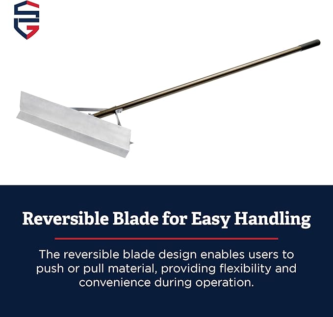 Standard Golf Magnum Lute - 36'' Reversible Flat Head Rake | Used for Golf Courses, Ball Fields, Asphalt Work Landscaping & More | 66'' Straight Handle with T Connection for Added Stability