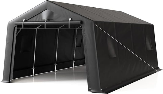 12'×20' Heavy Duty Carport,Car Canopy Portable Garage with Roll-up Zipper Door,Thick Shelter Storage Canopy Tent with All-Steel Metal Frame,Sunshade Waterproof for Motorcycle Car, Truck,SUV