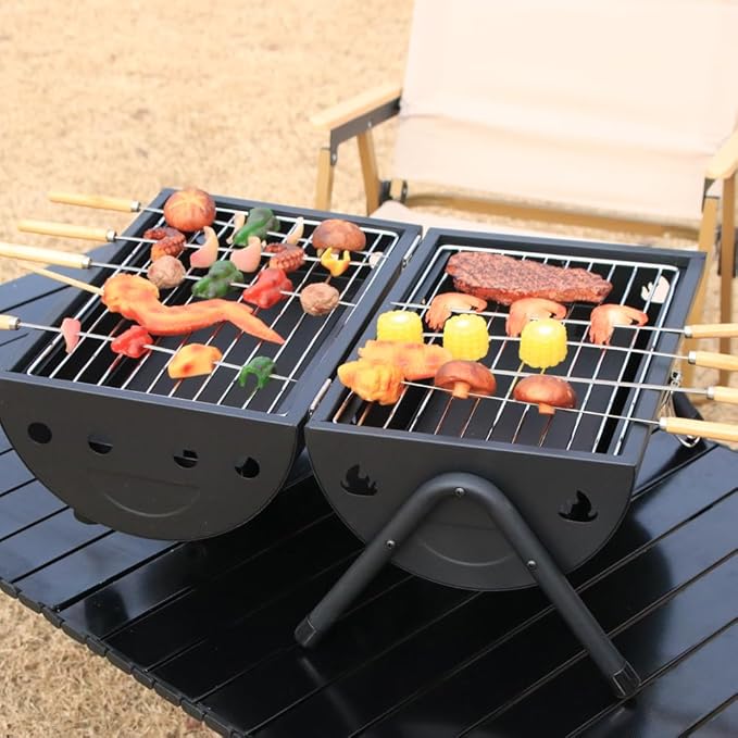Barrel Charcoal Grill Large Charcoal Grills with Side Shelf Outdoor BBQ Grill Perfect for Backyard Camping Patio Parties and Picnics