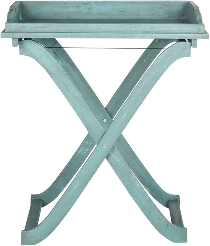Safavieh Outdoor Collection Covina Beach House Blue Tray Table