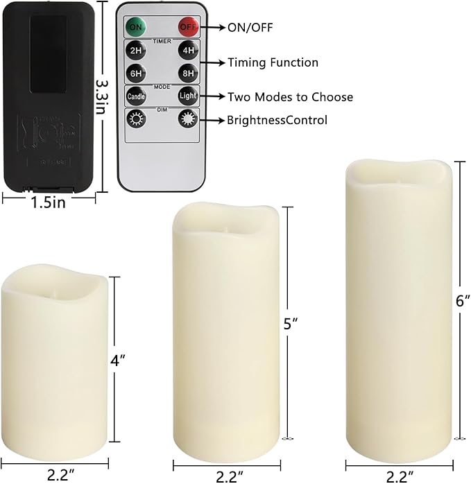 24-Pack LED Flameless Candles with Remote Control - Perfect for Home, Parties, and Special Occasions - Create a Magical Ambiance Effortlessly(Three Sizes)