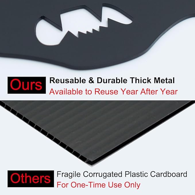 Halloween Decorations Outdoor Black Cat, Metal Black Cat Halloween Decor, Scary Cats Silhouette with Glow in Dark Eyes, Rust-Proof Lawn Decoration Yard Stakes for Family Home Party Garden Décor