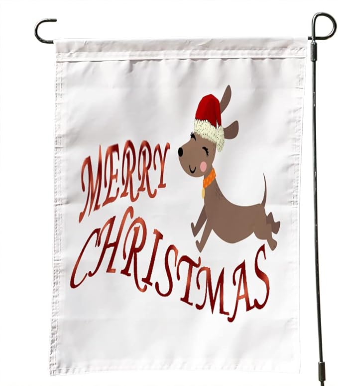 Merry Christmas Garden Flag Dachshund Dog Outdoor Garden Flag 12X18 Inches Double Sided Seasonal Garden Flag