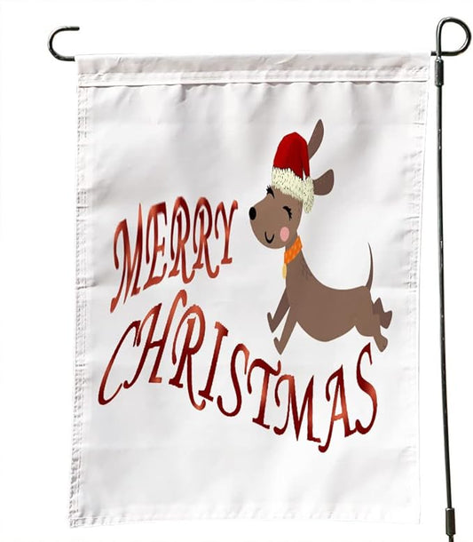 Merry Christmas Garden Flag Dachshund Dog Outdoor Garden Flag 12X18 Inches Double Sided Seasonal Garden Flag