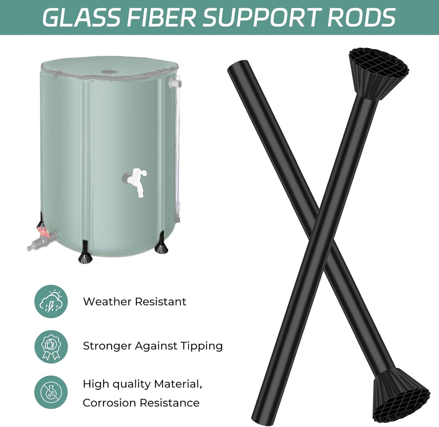 Rain Barrels to Collect Rainwater from Gutter - Portable Water Storage Tank Water Barrel Rainwater Collection System Rain Catcher Include Filter Two Spigots and Overflow Kit (66 Gallon, Green)