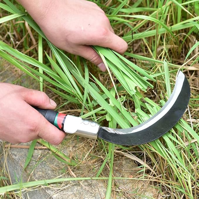 DOITOOL 2pcs Weeder Device Cutter Sickle Manganese Gardening Harvest Steel Grass Hook Reaping Tool Chopping Manual Multipurpose Tree
