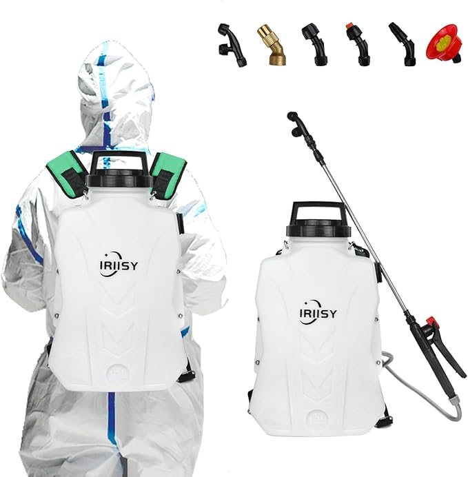 Battery Powered Backpack Sprayer, 3.2 Gallon Electric Garden Pump Sprayer with Lithium Battery, Lawn Sprayer with 6 Nozzles and 3 Wands High-Pressure Spray Hose for Weeding Spraying Cleaning