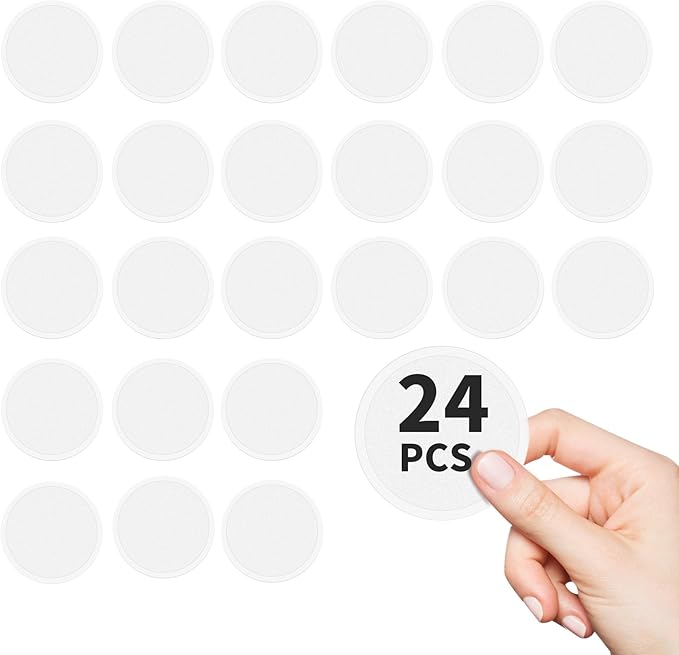 24-Pack 2.5" Monotub Filter Disks - 2MM Thick Adhesive Patch for Mushroom Growing, Fit for Monotub & Fruiting Chambers, Mushroom Growing Supplies