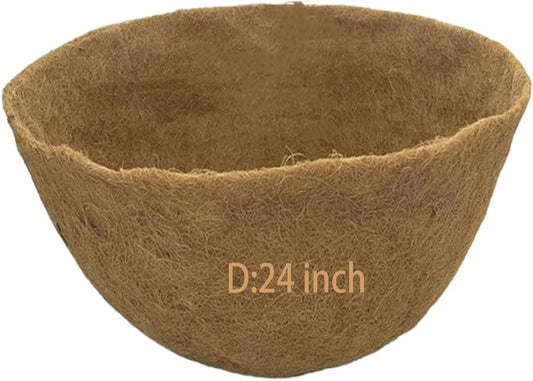 1PCS 24 Inch Coco Liners for Planters,Round Basket Shaped Coconut Fiber Replacement Liners