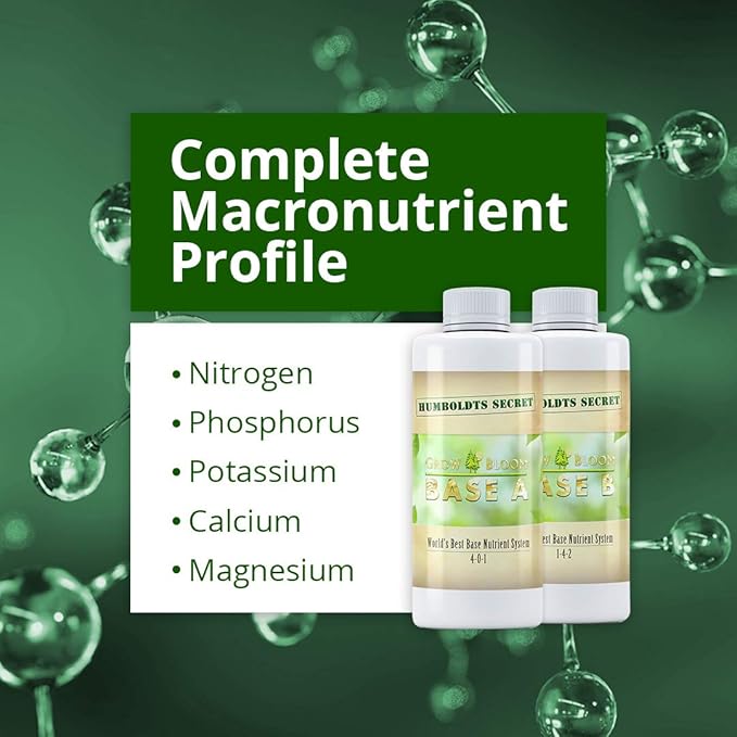 Humboldts Secret Base A & B Liquid Hydroponic Fertilizer | Complete Hydroponic Nutrients for Indoor and Outdoor Plants | Supports Healthy Vegetative Growth and Flowering Stage | 320 Ounce Set