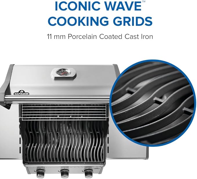 Napoleon Rogue 425 Propane Gas Grill, Stainless Steel, Durable 3-Burner Grill
