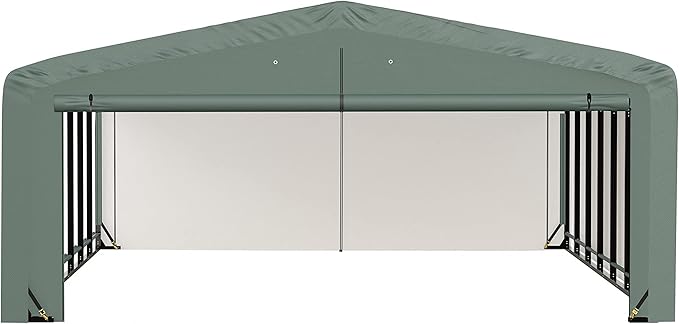 ShelterLogic ShelterTube Garage & Storage Shelter, 20' x 32' x 10' Heavy-Duty Steel Frame Wind and Snow-Load Rated Enclosure, Green