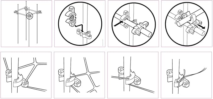 Plant Support Clips for Trellis, Garden Stakes, Wire Fence, Climbing Plants, Indoor Gardening, Hydroponics Systems, and Vines | Durable Gardening Clips (Incognito Green - 100 Pack)